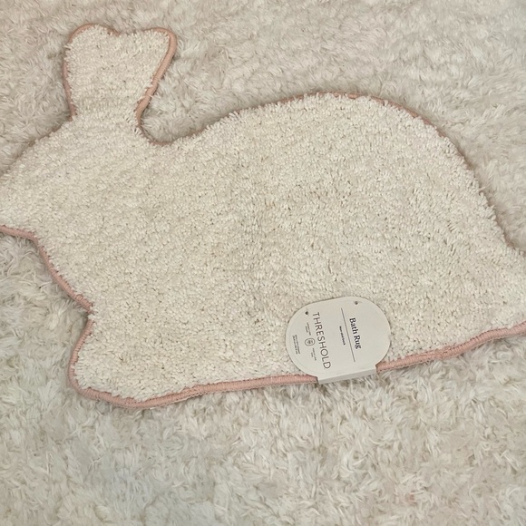 Threshold Other - Threshold Bunny Shaped Bath Rug 20x24 White and Pink